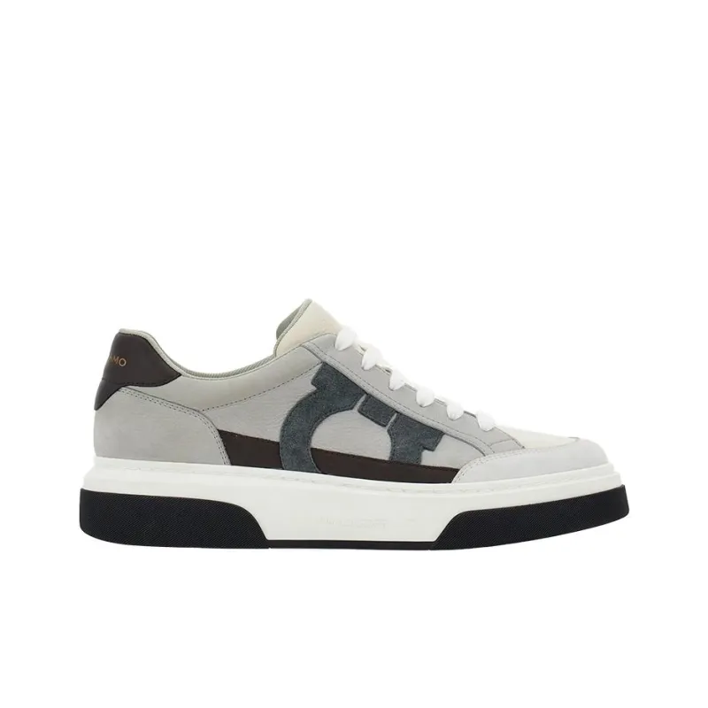 FERRAGAMO Gancini-embroidered Leather Sneakers-1