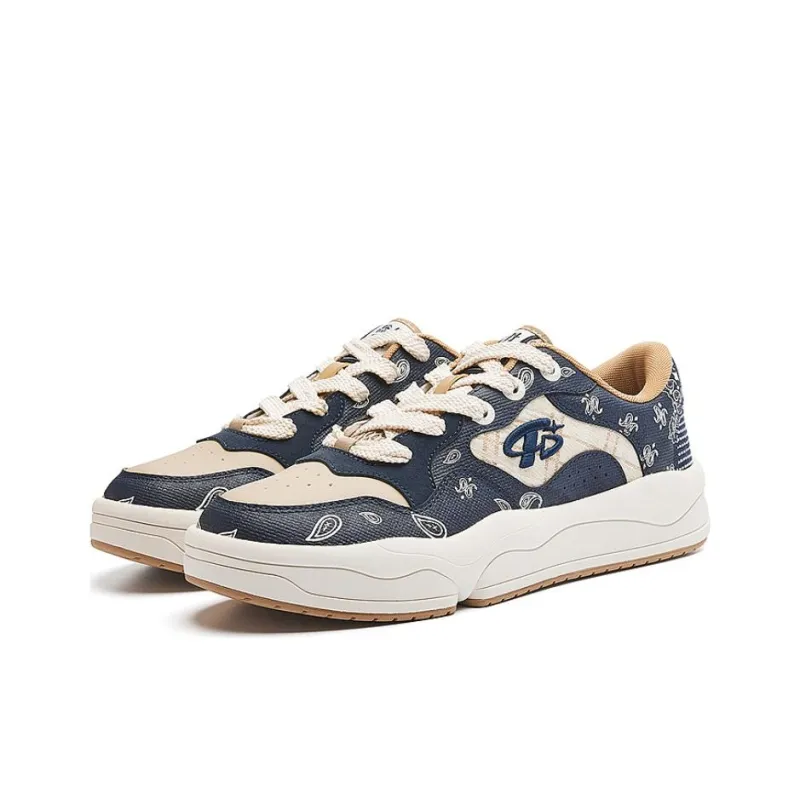 QIAODAN Anti Slip And Wear Resistant Breathable Low Top Skateboard Shoes Men's Nova Blue Raw Denim-2