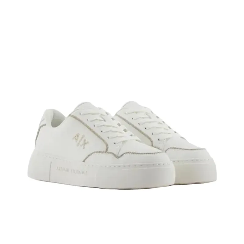 ARMANI EXCHANGEAE Low Top Skateboard Shoes Women's White-1