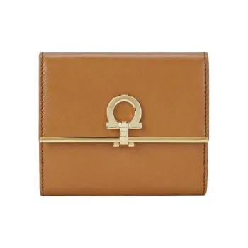 FERRAGAMO Leather Wallet Women's Orange
