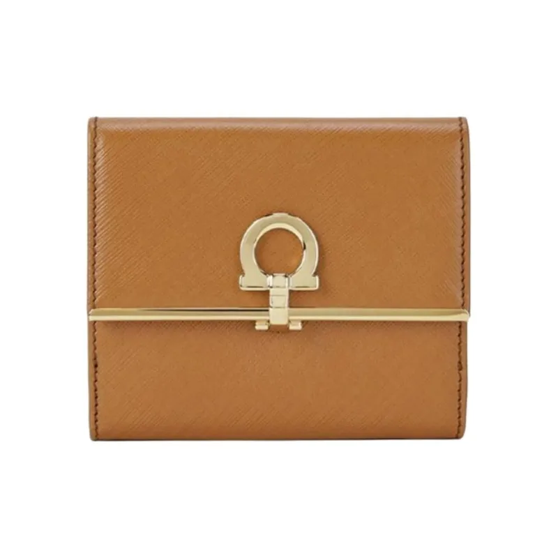 FERRAGAMO Leather Wallet Women's Orange-0