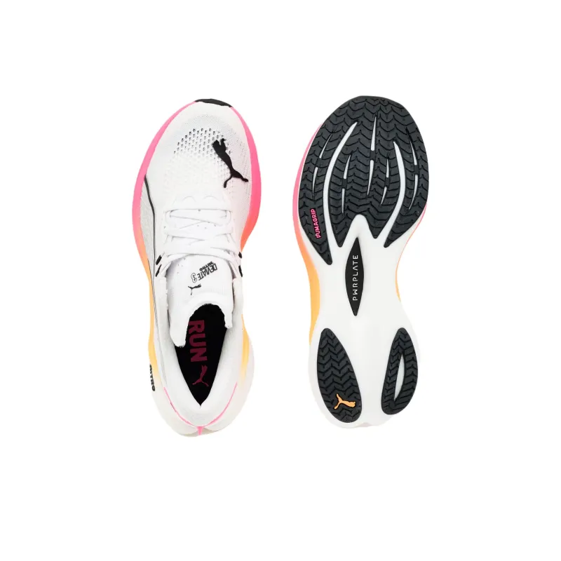 PUMA Deviate NITRO 3 Abrasion Resistant Breathable Low Top Running Shoes Women's White-5
