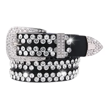 Emperor Penguin Belt, Belt Decoration Cow Leather, Rhinestone Leather Belts Women's 3.5cm