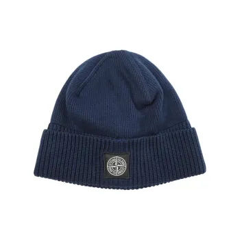 STONE ISLAND Cotton Beanies Men's Blue