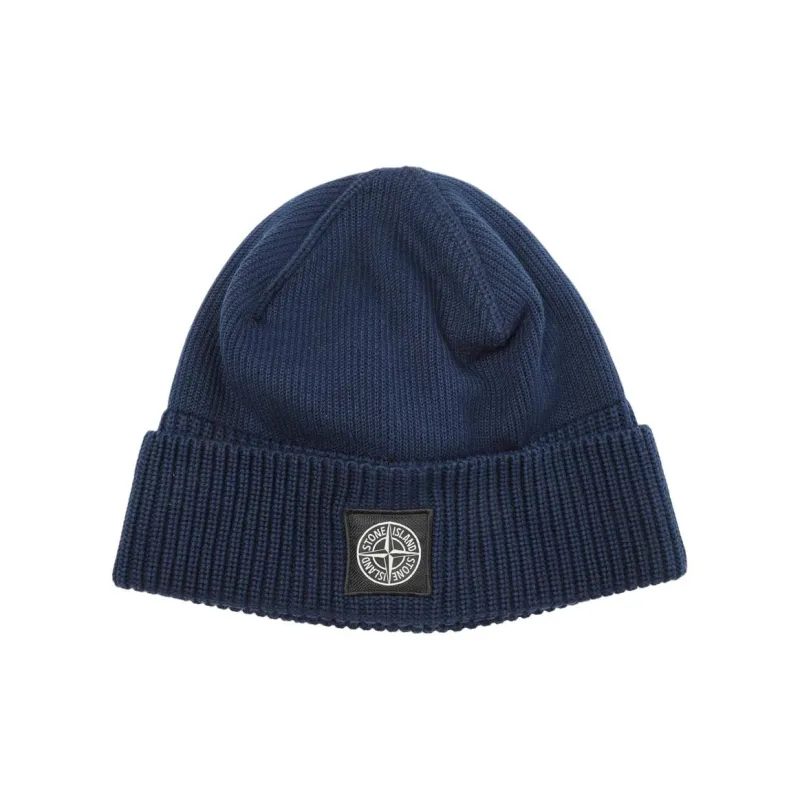 STONE ISLAND Cotton Beanies Men's Blue-0