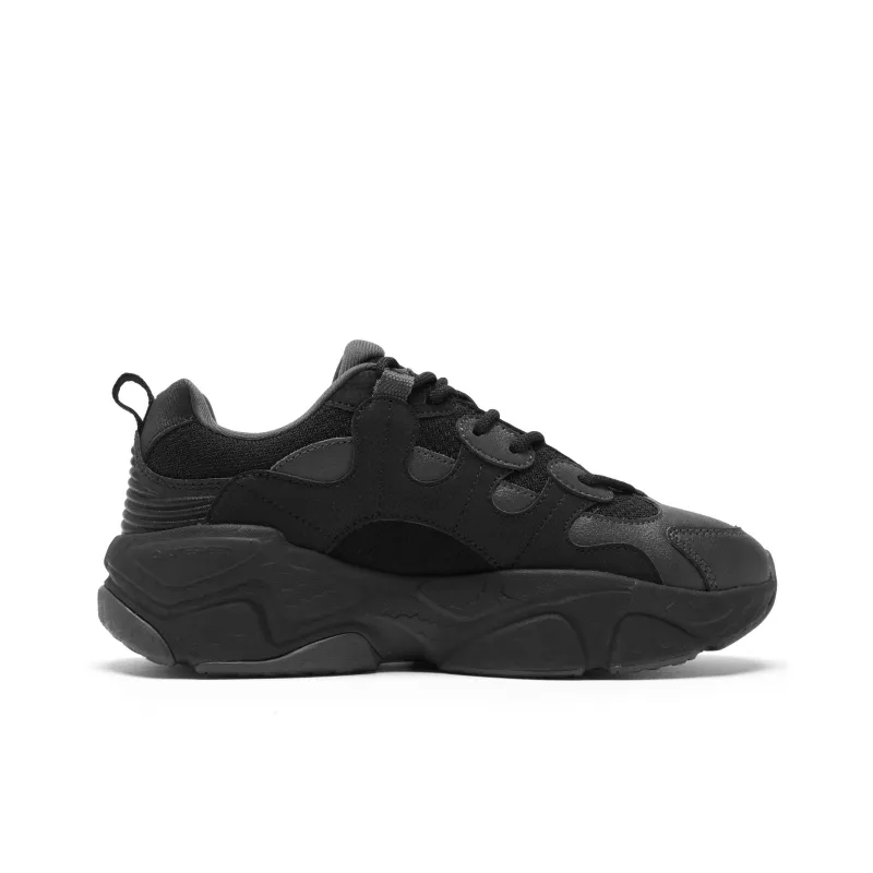QIAODAN Wilder Height Increasing Wear Resistant Slip Resistant Low Top Casual Shoes Women's Black-1