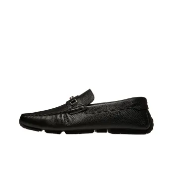BALLY Pilot Driver Ebano Grained Leather Loafers