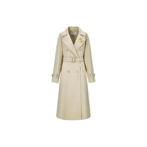 TAMMY TANGS Trench Coats Women's Khaki