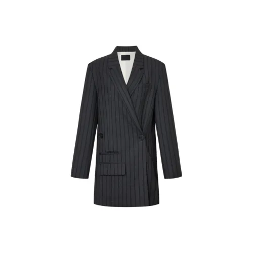 MO&CO Business Suits Women's Black Gray Stripe