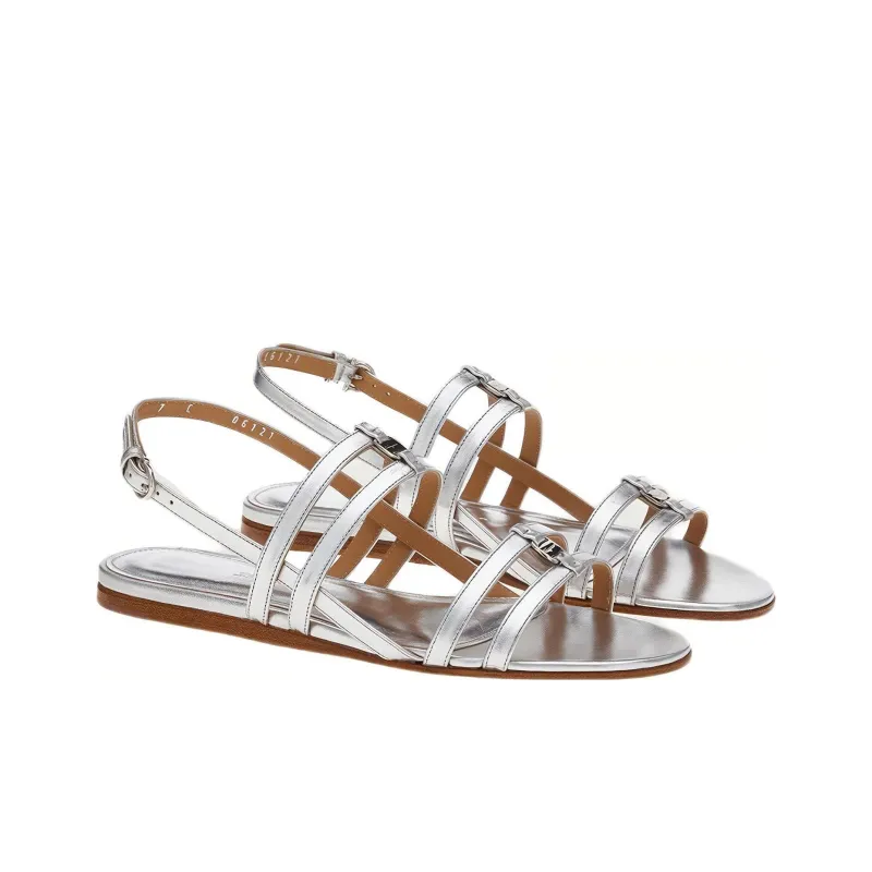 FERRAGAMO Vara One Strap Sandals Women's Silver-2