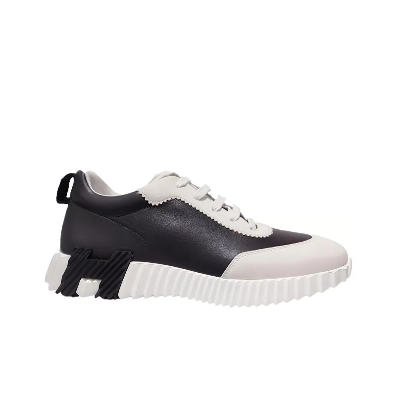 HERMES Bouncing Shock Absorbers Low Top Casual Shoes Men's White Gray-1