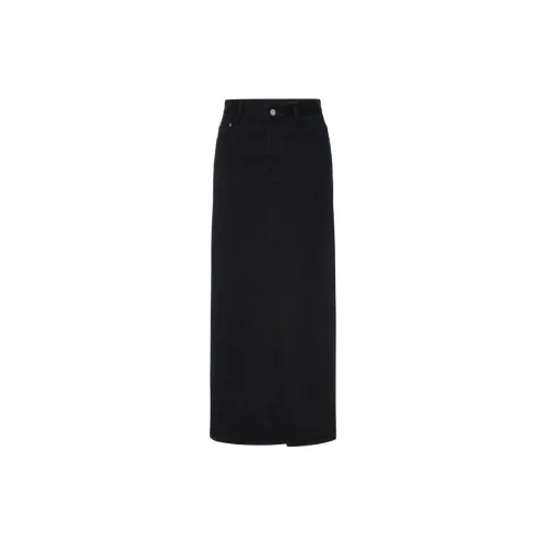 MO&CO Denim Long Skirts Women's Denim Black