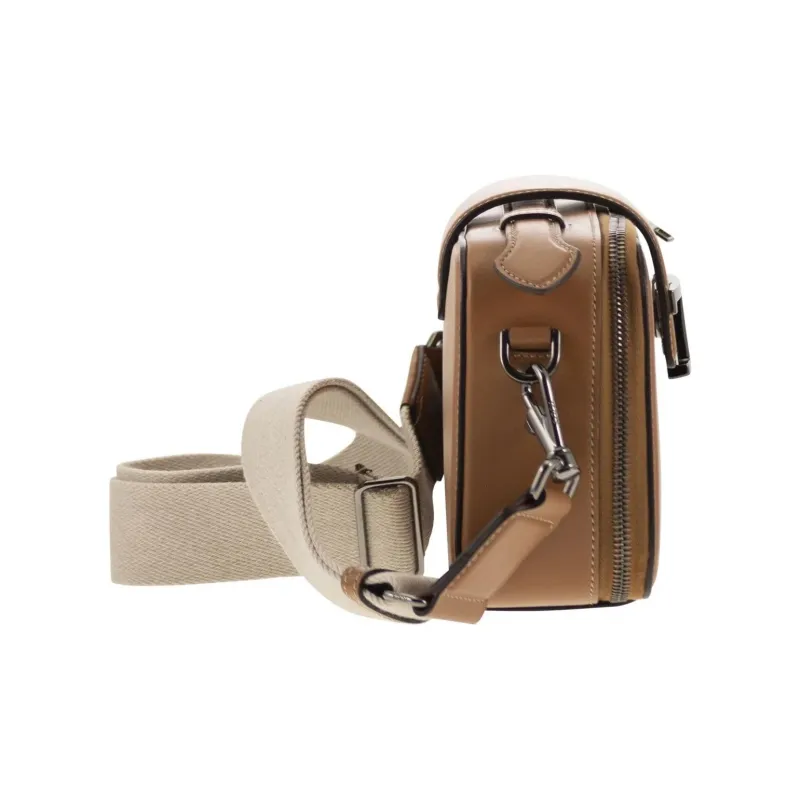 TOD'S Calfskin Camera Bag Shoulder Bag Crossbody Bag Handbag Mini Men's Brown-2