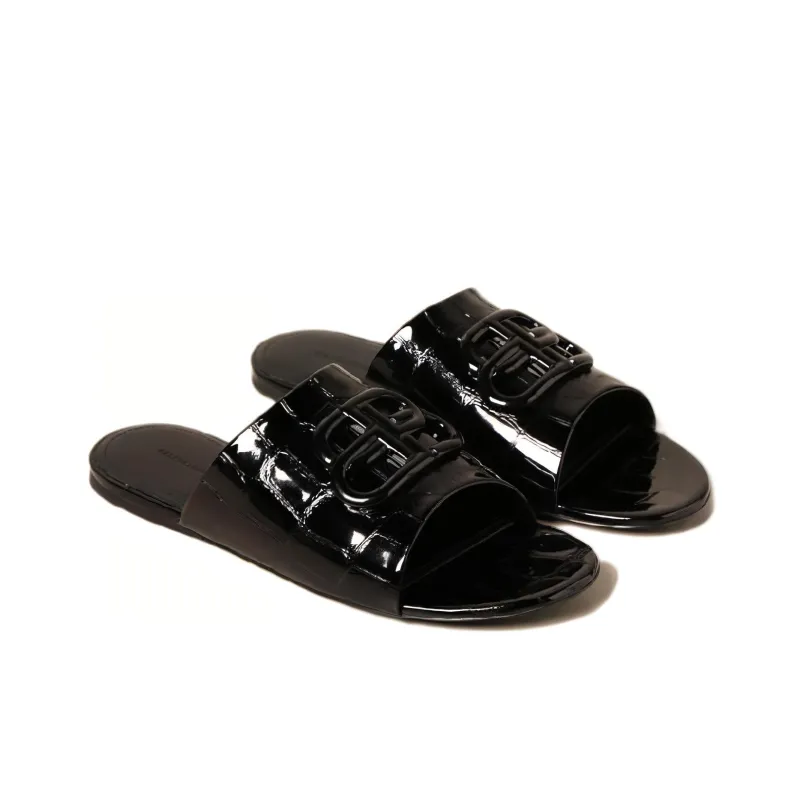 Balenciaga Crocker Slide Slippers Women's Black-2