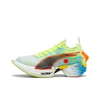 PUMA Fast R Nitro Elite 2 Anti Slip Wear Resistant Low Top Running Shoes Women's Blue White