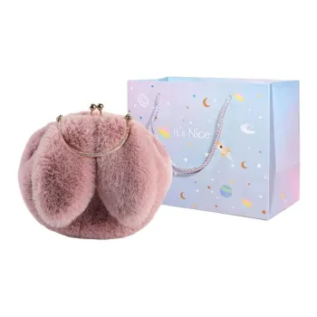 GOX Plush One Shoulder Handbag Regular Women's Lotus Color/Pink/Violet/Khaki/Pink/White