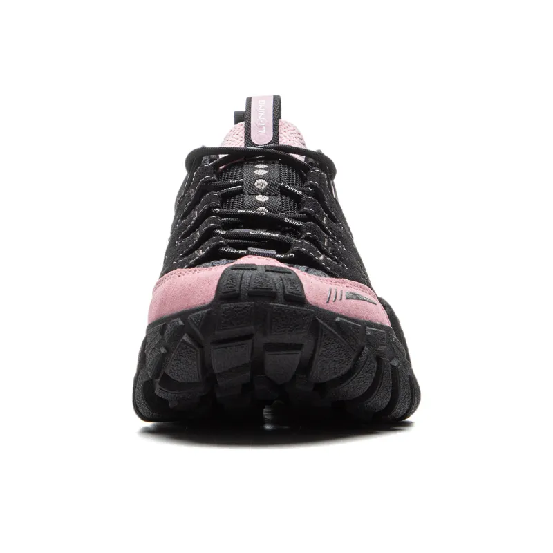 LiNing Dunes Cushioning Anti Slip Wear Resistant Breathable Height Increasing Low Top Casual Shoes Women's Black Pink-4