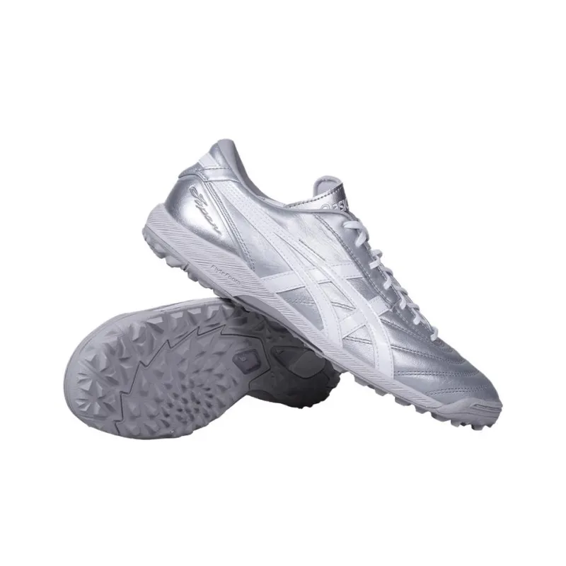 Asics C3 TF Rubber Broken Studs Artificial Ground Anti Slip Wear Resistant Soccer Shoes Unisex Silver-4