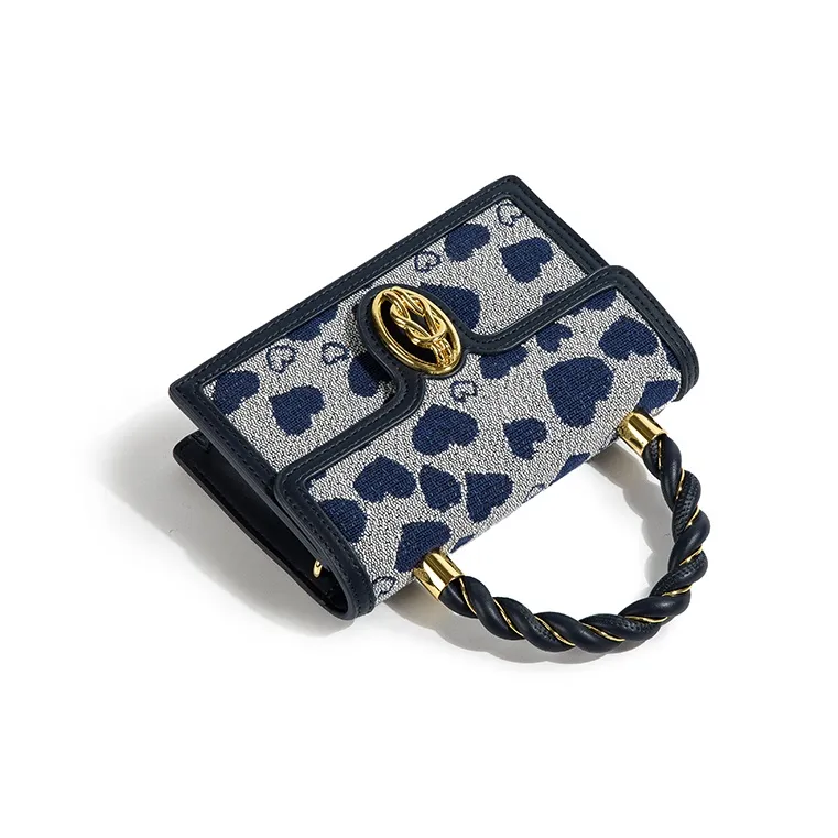 CAEISL&KCIEL Polyurethane Synthetic Leather One Shoulder Handbags Regular Women's Heart Blue-3