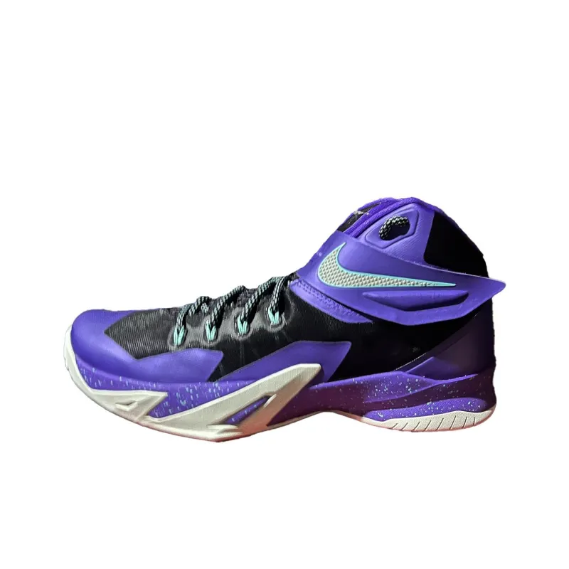 Nike Zoom Soldier 8 Anti Slip Wear Resistant High Top Basketball Shoes Men's Purple Black-0