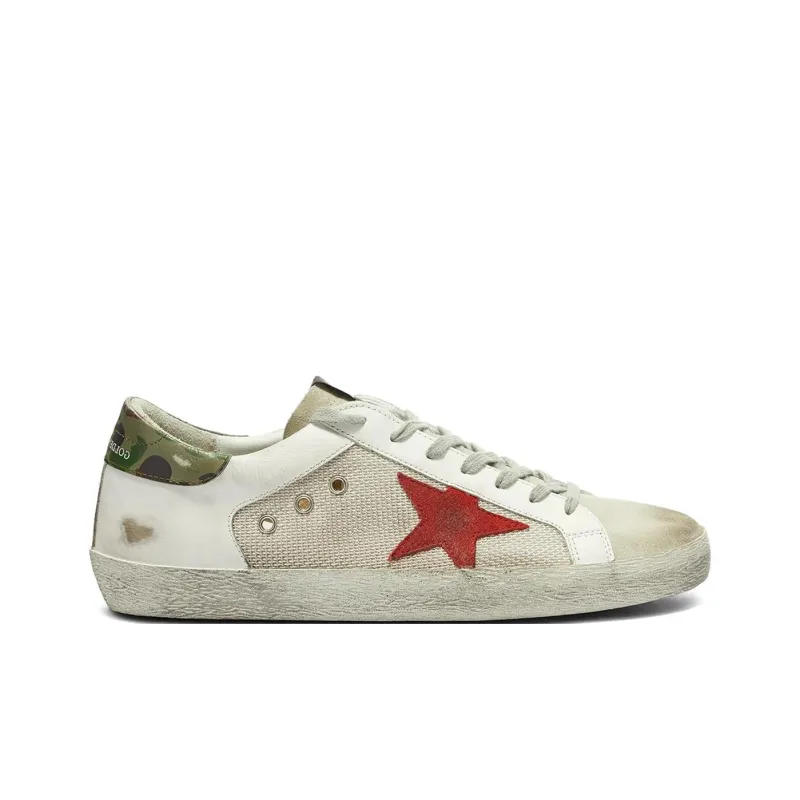 Golden Goose Super Star Stylish Skateboarding Shoes Men's White Green Red-1