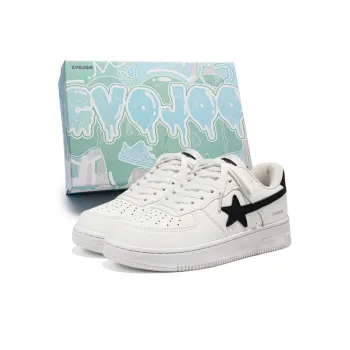 CVOJOO Gift Box Set Stars Collection Low Top Skateboard Shoes Unisex White Black