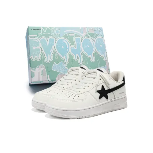 CVOJOO Gift Box Set Stars Collection Low Top Skateboard Shoes Unisex White Black