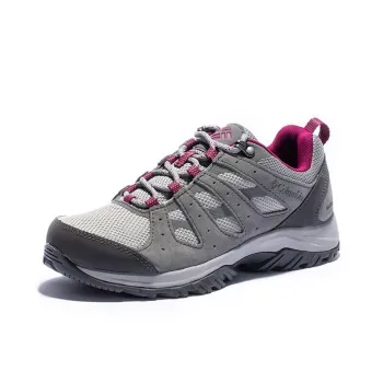 Columbia Anti Slip Wear Resistant Low Top Trekking Shoes Women's Gray Pink