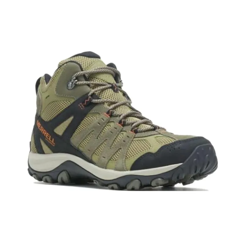MERRELL Slip-Resistant Water-Resistant Mid-Top Trekking Shoes Men's Green-1