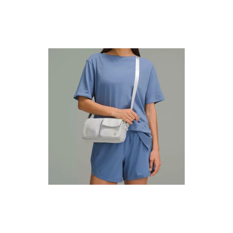 Lululemon Nylon Shoulder Bag Crossbody Bag Unisex Steam Gray-4