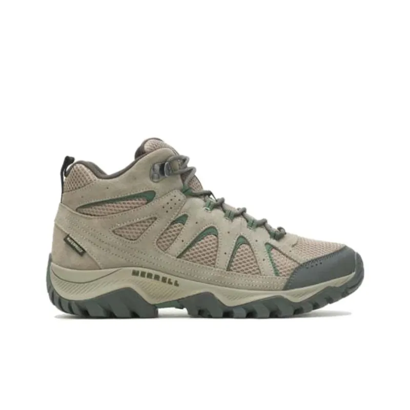 MERRELL Oakcreek Slip-Resistant Breathable Mid-Top Trekking Shoes Men's Green-1