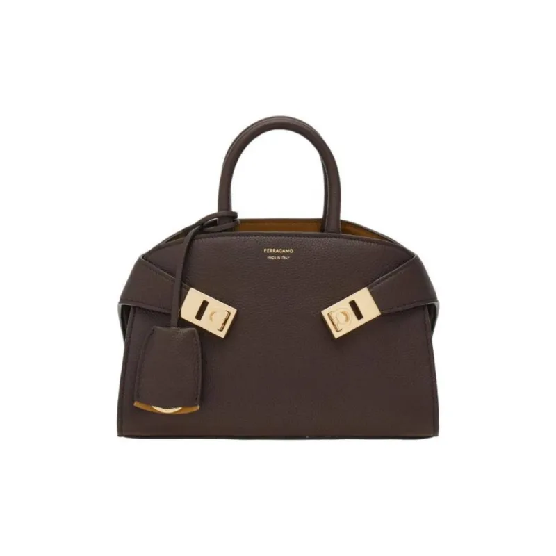 FERRAGAMO Calfskin Handbag Mini Women's Coffee-0
