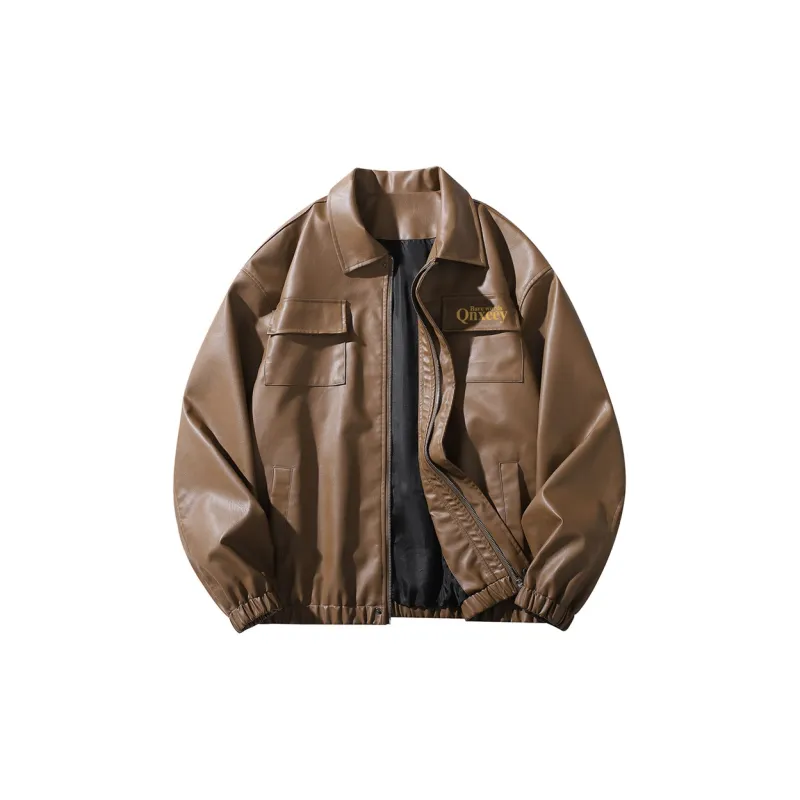 Qnxeey Leather Jackets Unisex-7