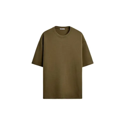 ZARA T-Shirts Men Olive Green