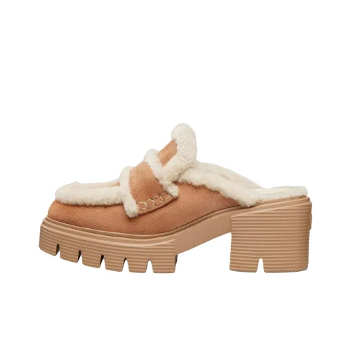 Stuart Weitzman/SW Closed Toe Slippers 6cm Women's Brown