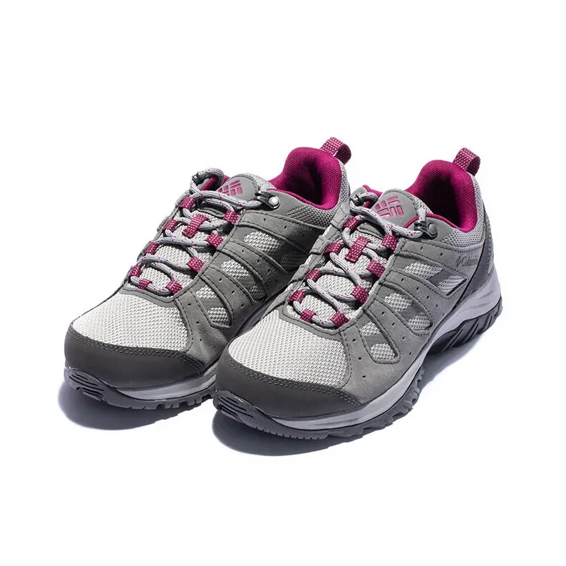 Columbia Anti Slip Wear Resistant Low Top Trekking Shoes Women's Gray Pink-3