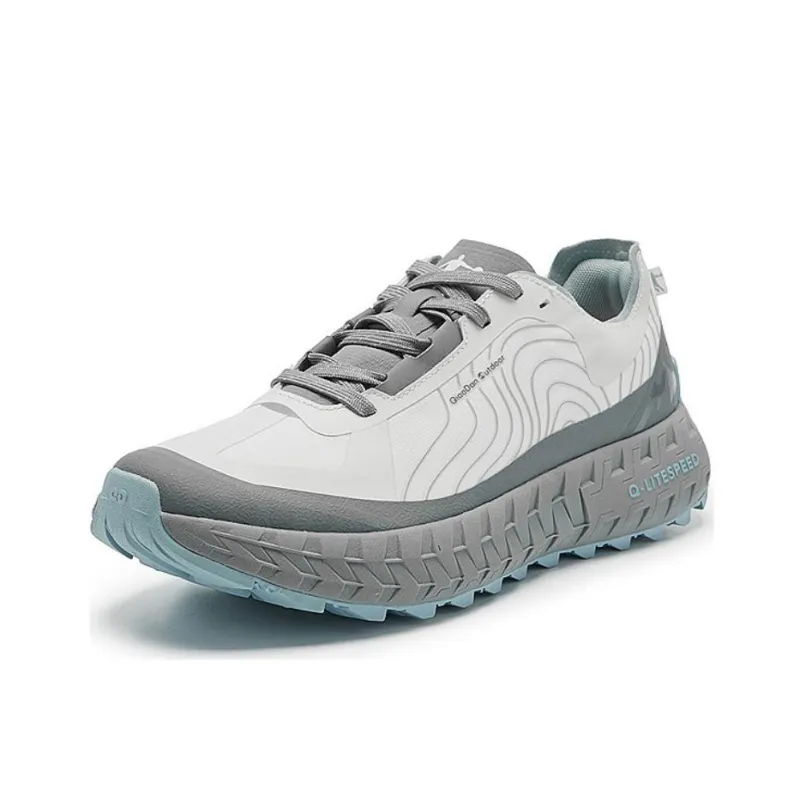 QIAODAN Anti-Slip Wear-Resistant Low-Top Trail Running Running Shoes Men's Gray-2