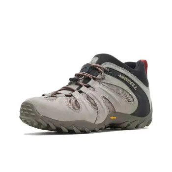 MERRELL Chameleon 8 Slip-Resistant Mid-Top Trekking Shoes Men's Light Gray