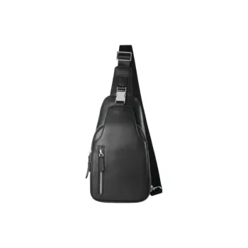 VIHUS Top Grain Cow Leather Shoulder Bag Crossbody Bag Sling Bags Regular Men's Black