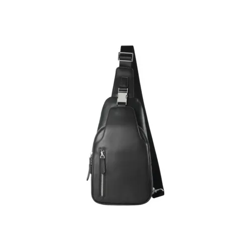 VIHUS Top Grain Cow Leather Shoulder Bag Crossbody Bag Sling Bags Regular Men's Black