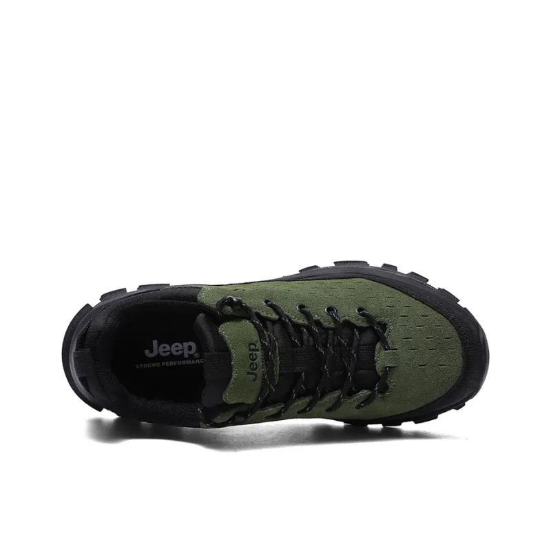 Jeep Cushioning Rebound Wear Resistant Breathable Slip Resistant Low Top Outdoor Shoes Men's Charcoal Moss Green-3