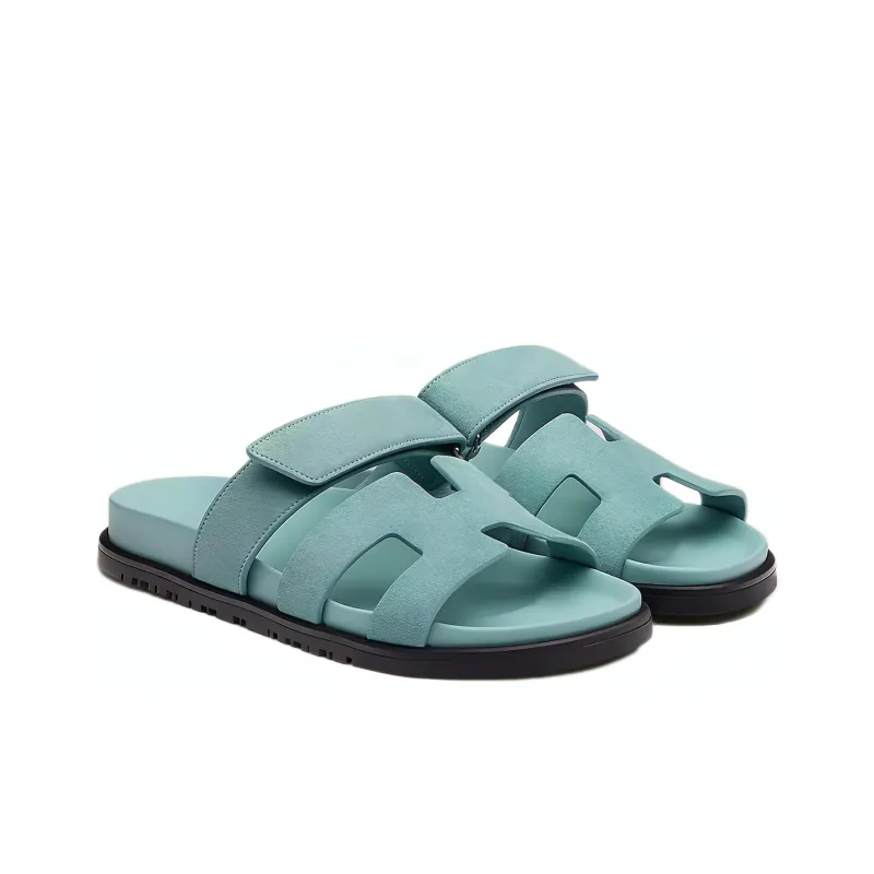 HERMES Chypre Abrasion Resistant Slide Slippers Women's Aqua Green-2