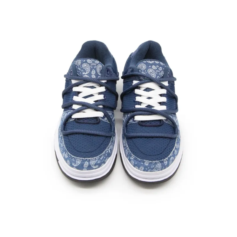 VXDT Skateboard Shoes Unisex Low Top Navy Blue-2