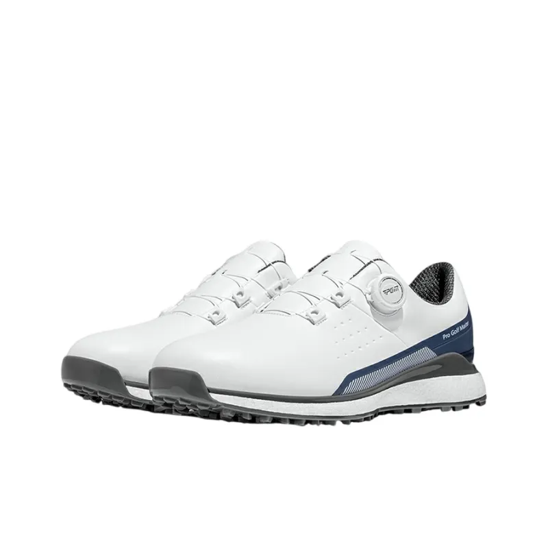 PGM Anti Slip Wear Resistant Low Top Golf Shoes Men's White Blue Gray-2