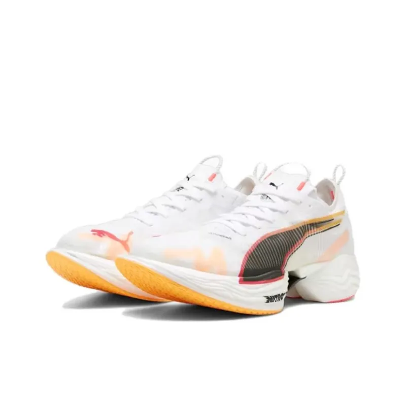 PUMA Fast R Nitro Elite 2 Anti Slip Wear Resistant Low Top Running Shoes Men's White Yellow-2