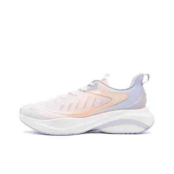 QIAODAN Anti Slip Wear Resistant Low Top Casual Running Shoes Women's White Purple