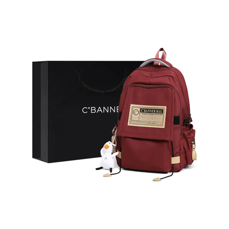 C°BANNER Fabric Backpack Large Size Unisex Red/Black-23