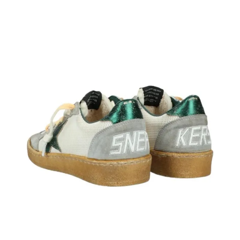 Golden Goose Ball Star Stylish Skateboarding Shoes Women's Gray White Vintage Version-4