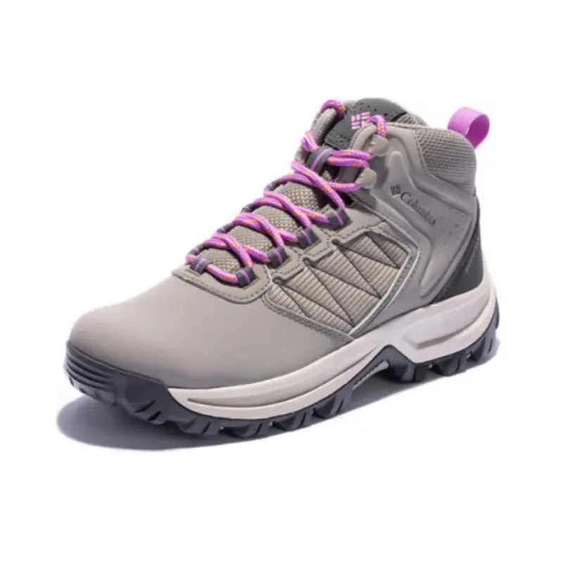 Columbia Anti Slip Wear Resistant Mid Top Hiking Shoes Women's Gray Pink-1