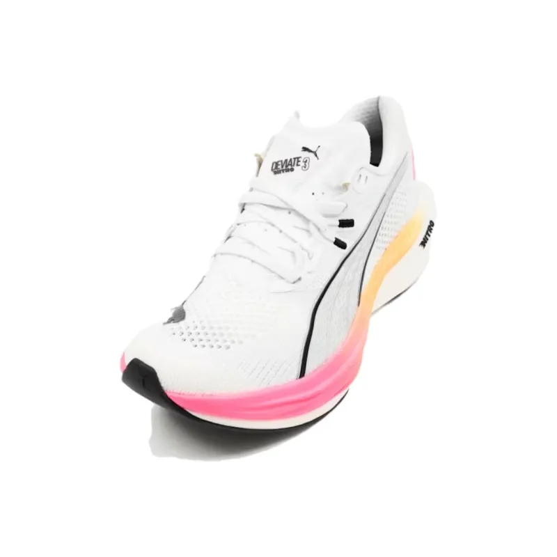 PUMA Deviate NITRO 3 Abrasion Resistant Breathable Low Top Running Shoes Women's White-2